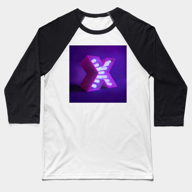 X, "X" Baseball T-Shirt by Rafael-Azana